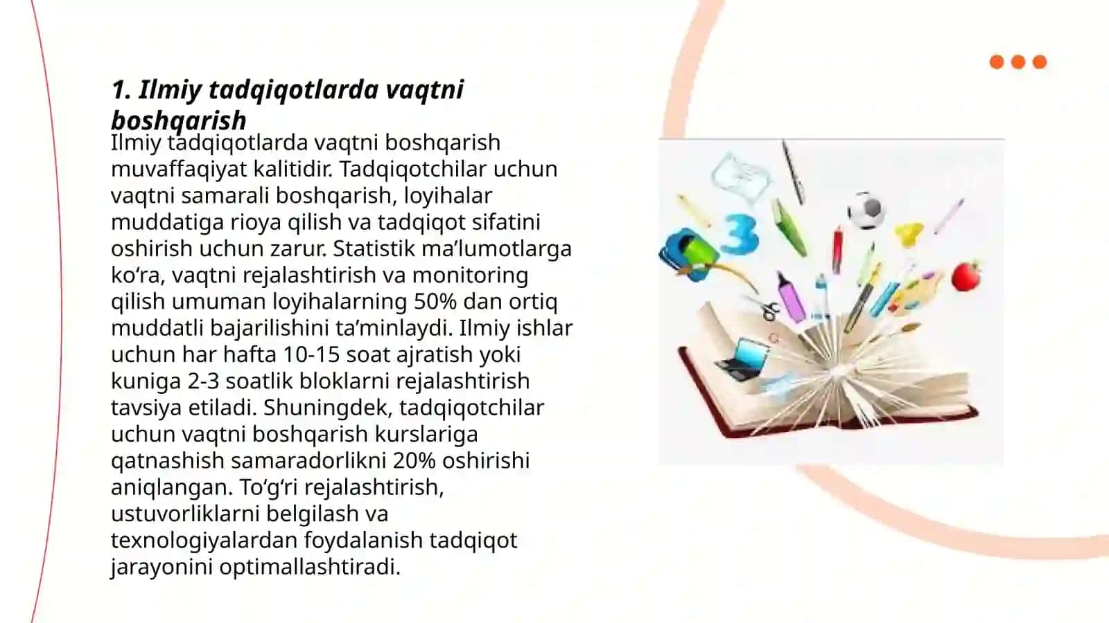 Ilmiy tadqiqotlarni o‘tkazishda mexnatning tashkil etilishi 3