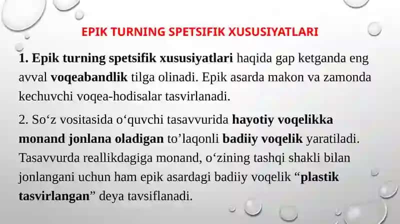 Epikturdagi asarlarni ifodaliq oidalarini tafsilatli tavsiflash va tahlil qilish 3