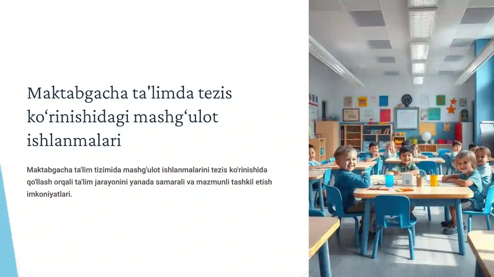 TEZIS KO'RINISHIDAGI MASHG'ULOT ISHLANMALARI 3