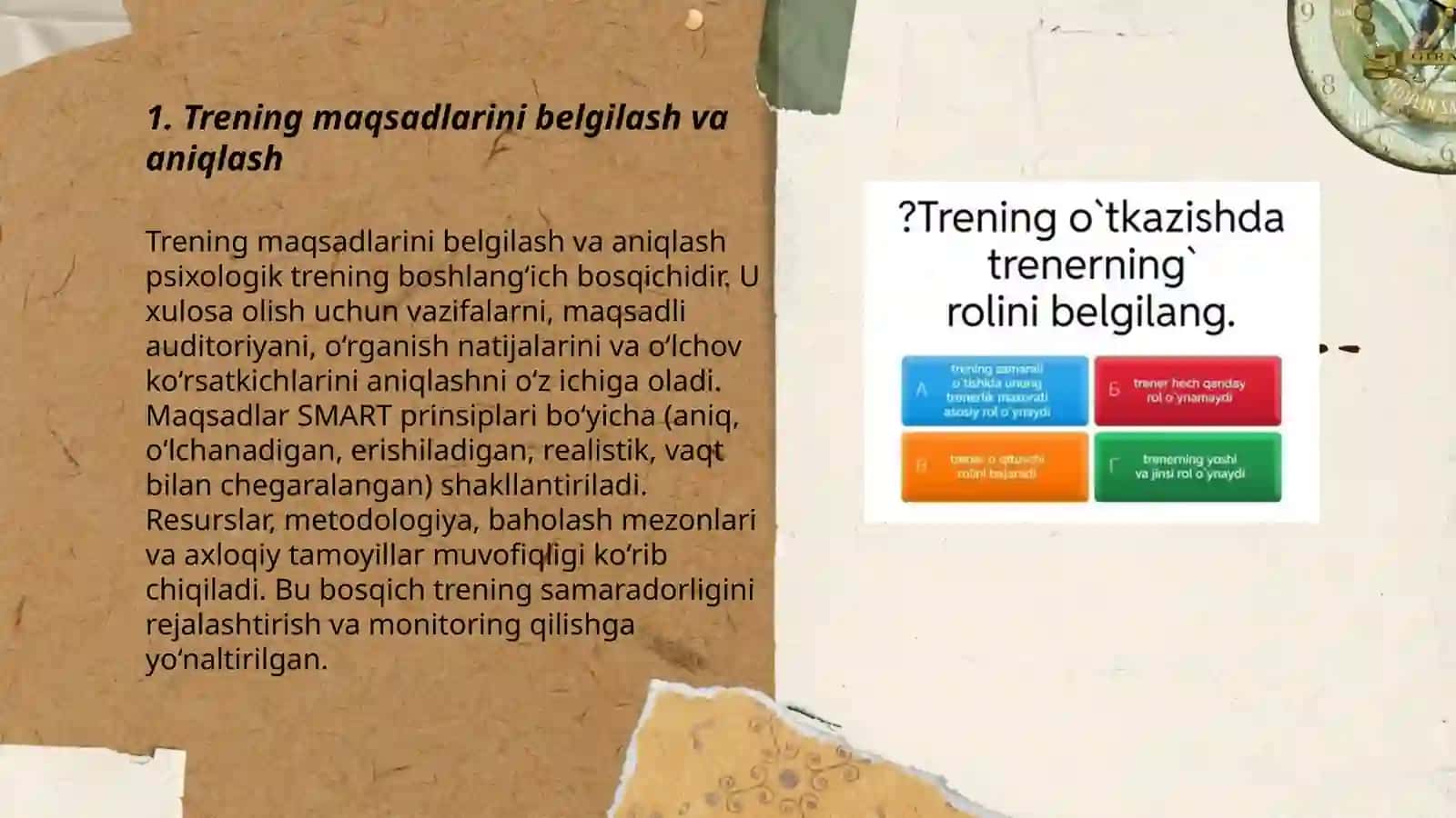 Psixologik trenrining asosiy bosqichlari va etaplari 3