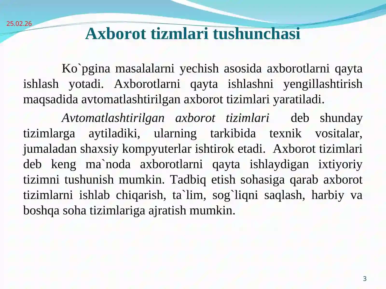 MA`LUMOTLAR BAZASI 3