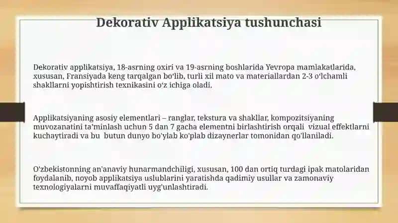 Dekorativ Applikatsiya 3