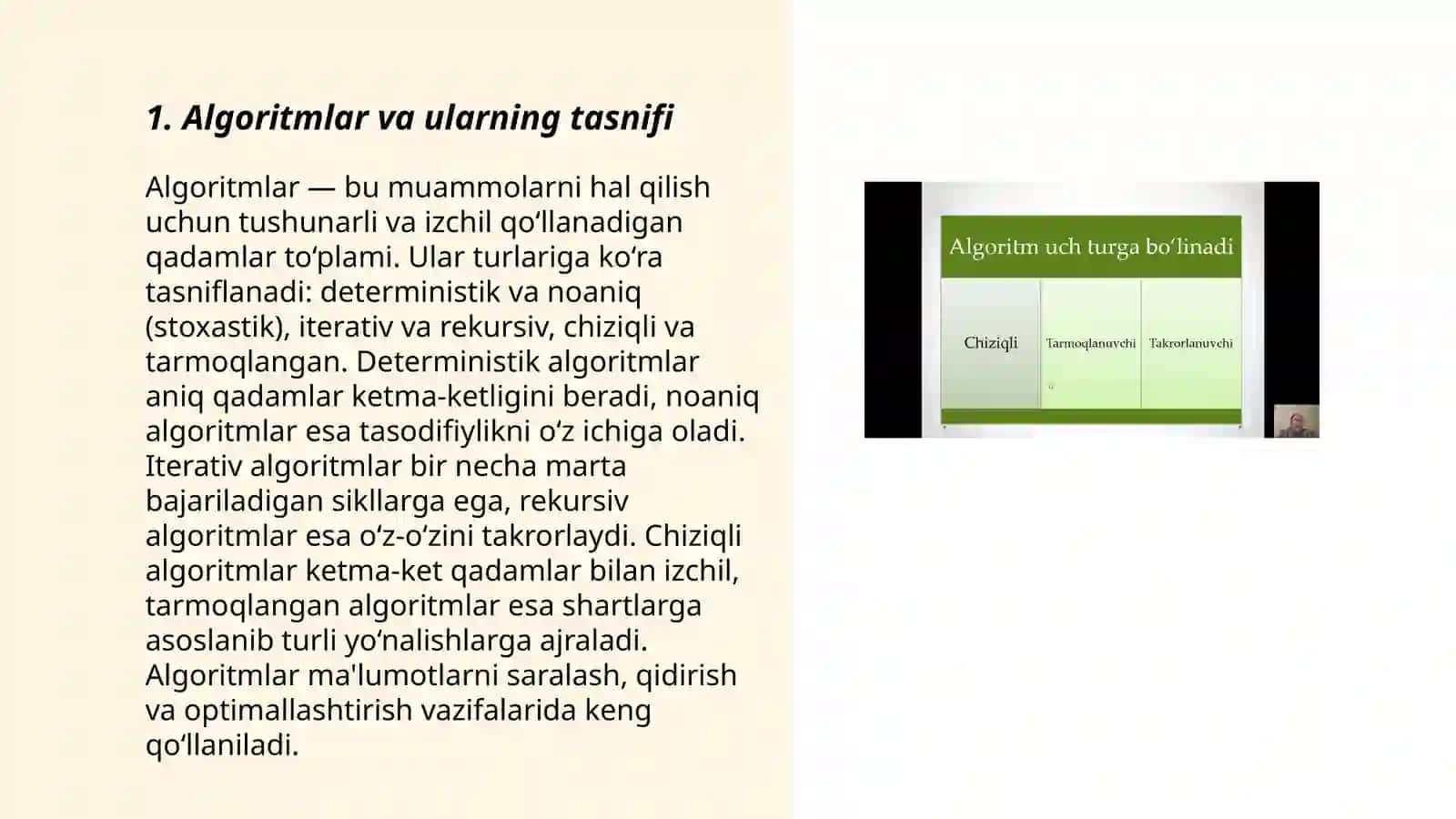 Algoritm turlari. Algoritmlash jarayoni (referat) 3