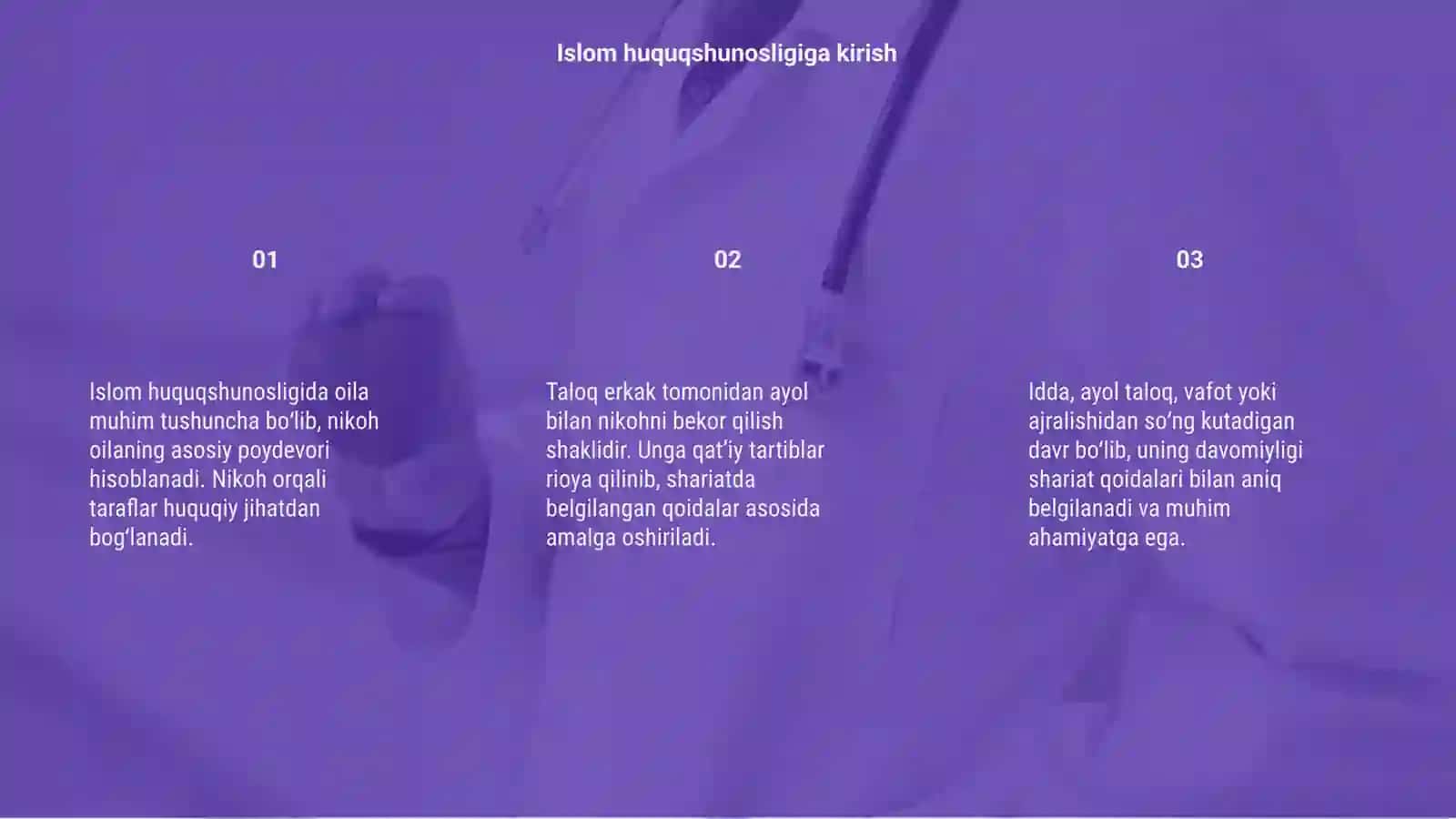 Islam huquqshunosligida oila nikoh taloq idda zihor tushunchalari 3