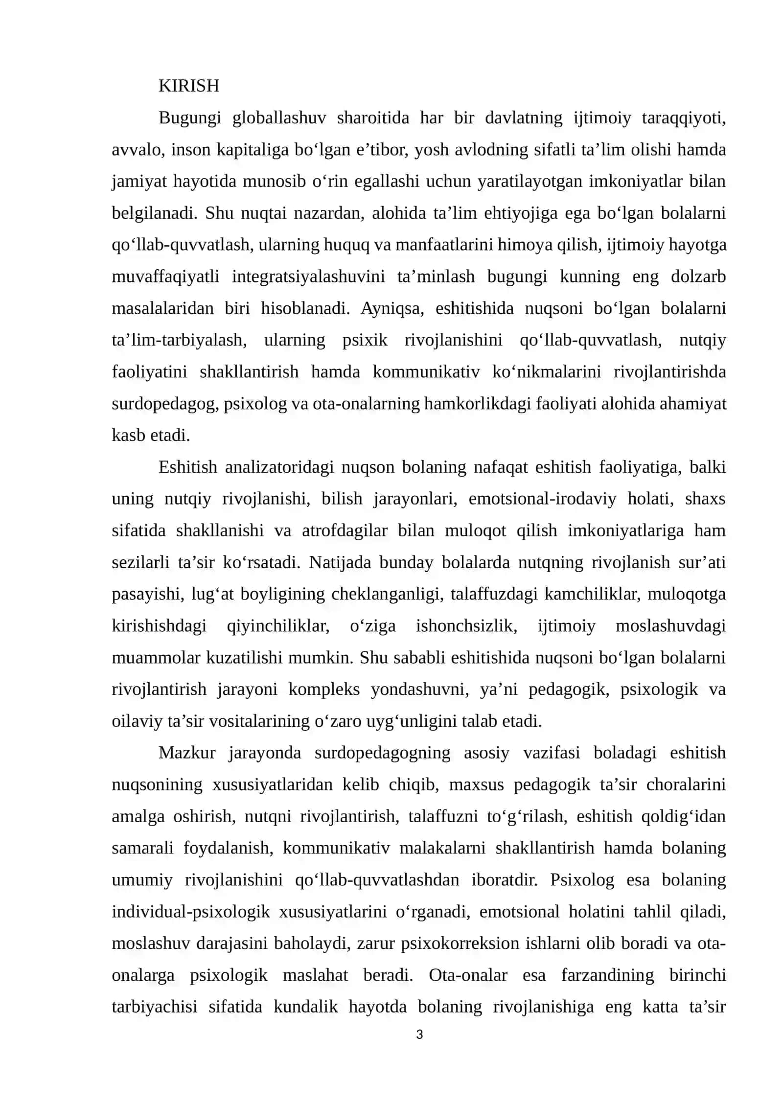 Eshitishida nuqsoni bo‘lgan bolalarni ta’lim-tarbiya jarayonida surdopedagog, psixolog va ota-onalarning hamkorlikdagi faoliyati 3
