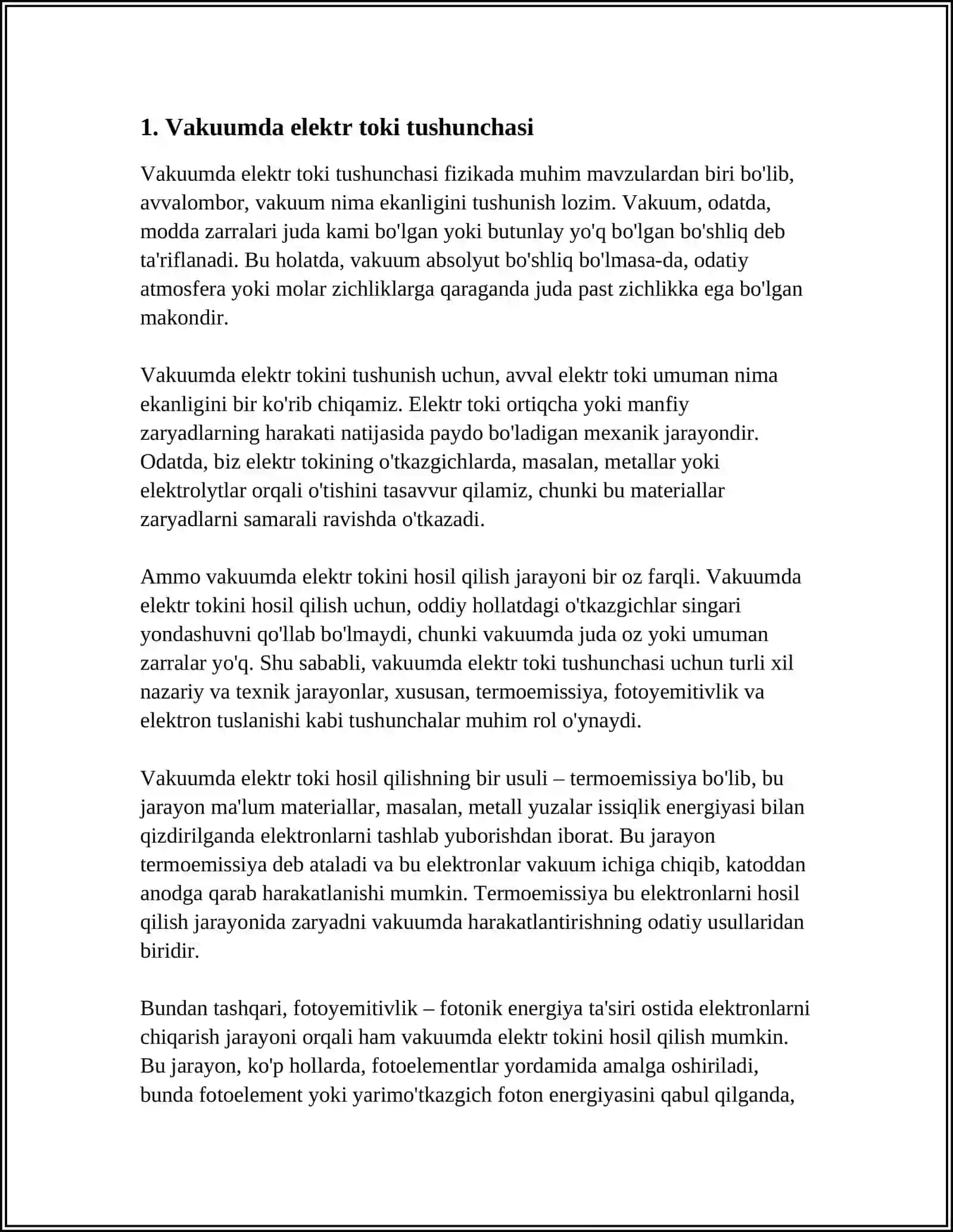 VAKUUMDA ELEKTR TOKI 3