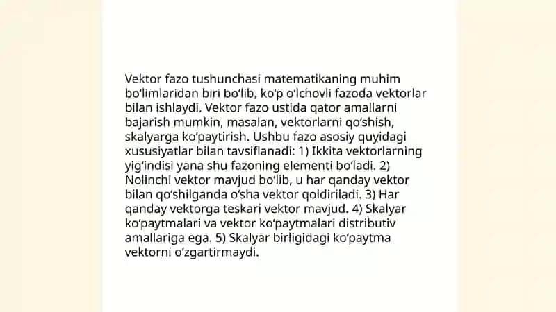 Vektor fazo tushunchasi 3