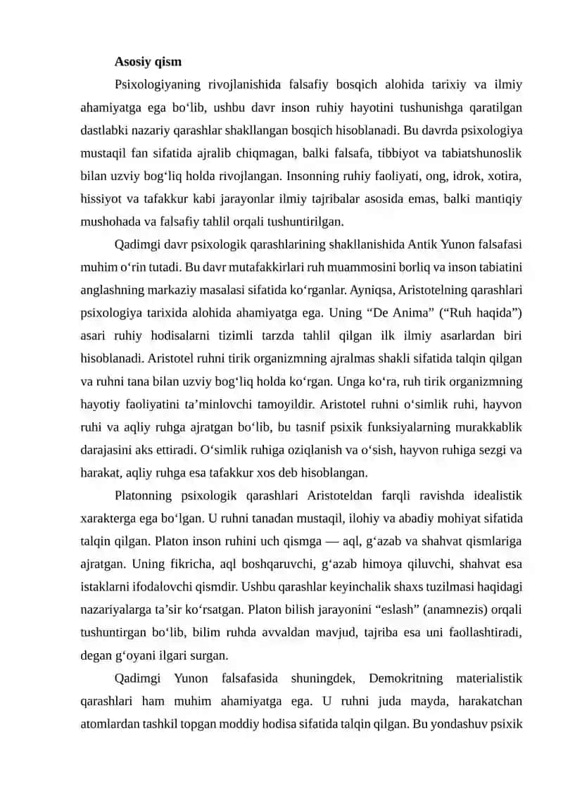Psixologiyani rivojlantirish tarixi 3