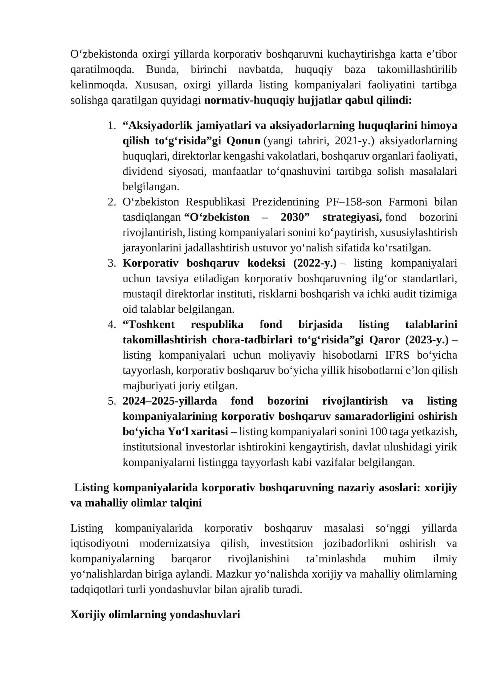 LISTING KOMPANIYALARIDA KORPORATIV BOSHQARUV 3