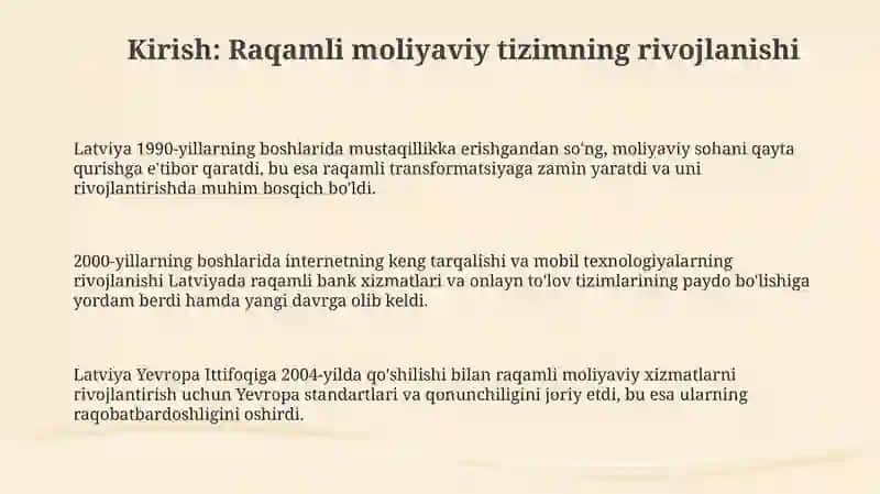Latviya: Raqamli moliya tizimi 3