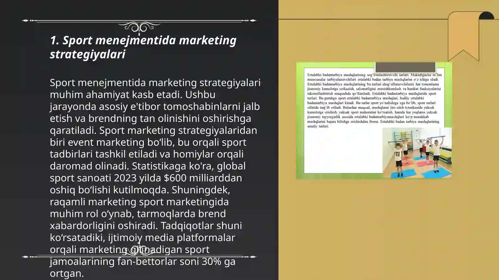 Jismoniy tarbiya va sport menejmenti tizmda marketing 3