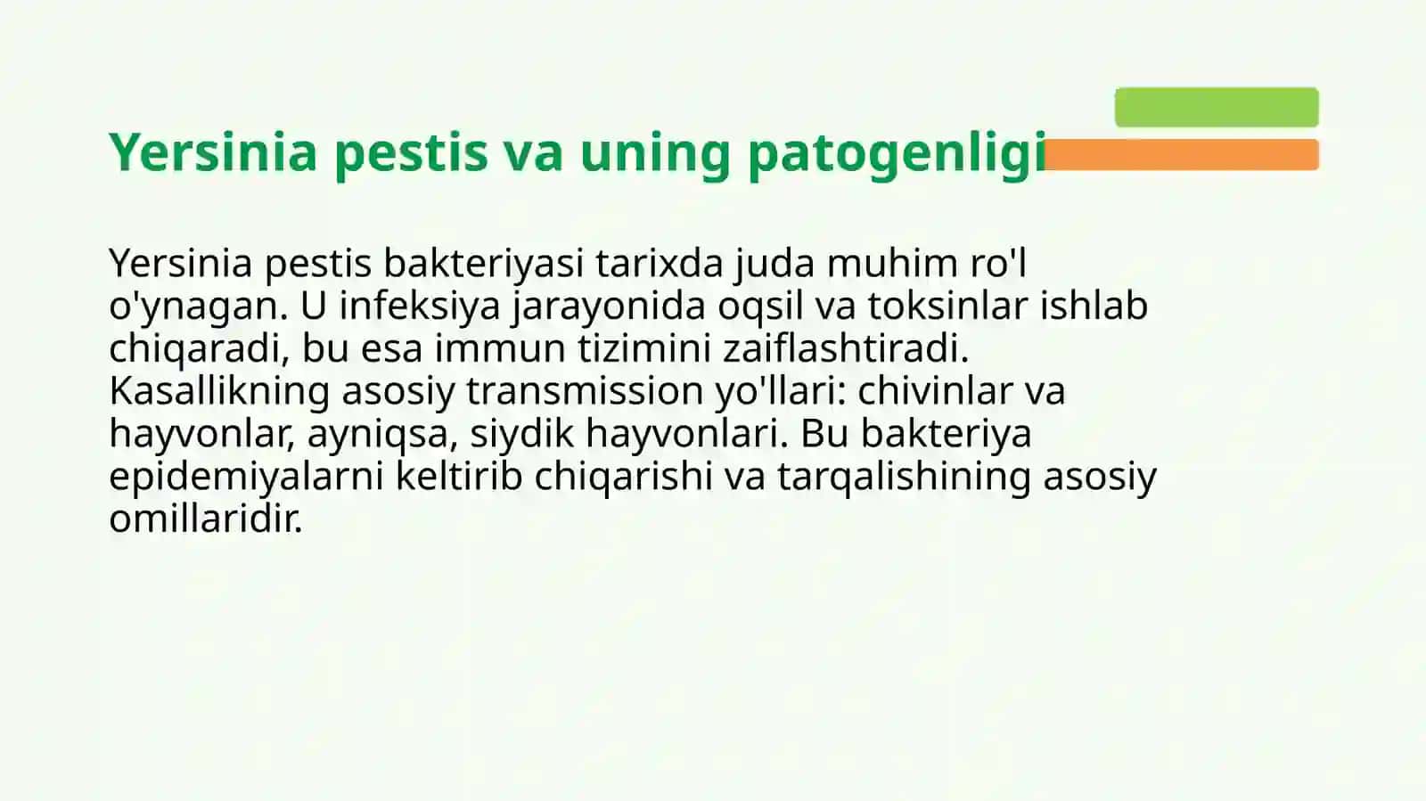 Yersinia pestis, Francisella tularensis keltirib chiqargan kasalliklar patogenezi, laborator tashhisi. Maxsus profilaktika va terapiyasi 3