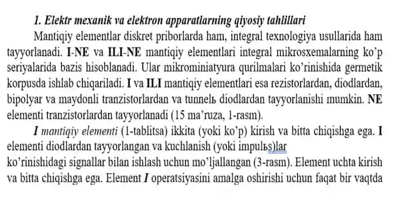Elektron qurilmalar va sitalar. Logik operatsiyalar bilan loyihalash 3