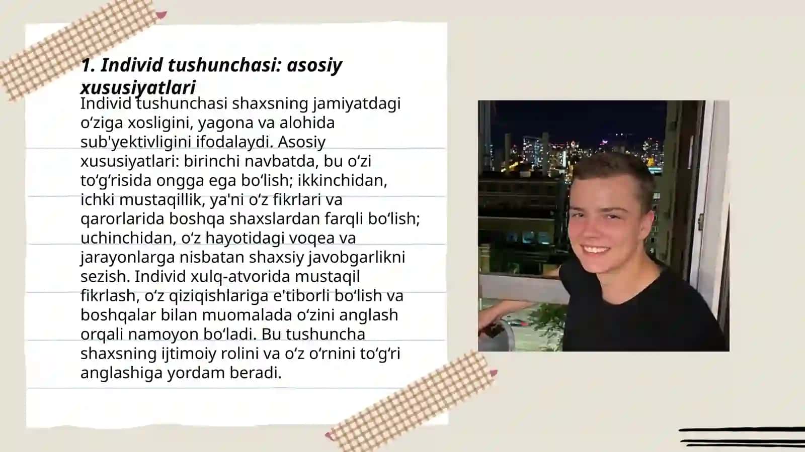 Individ, shaxs, individuallik tushunchalari 3