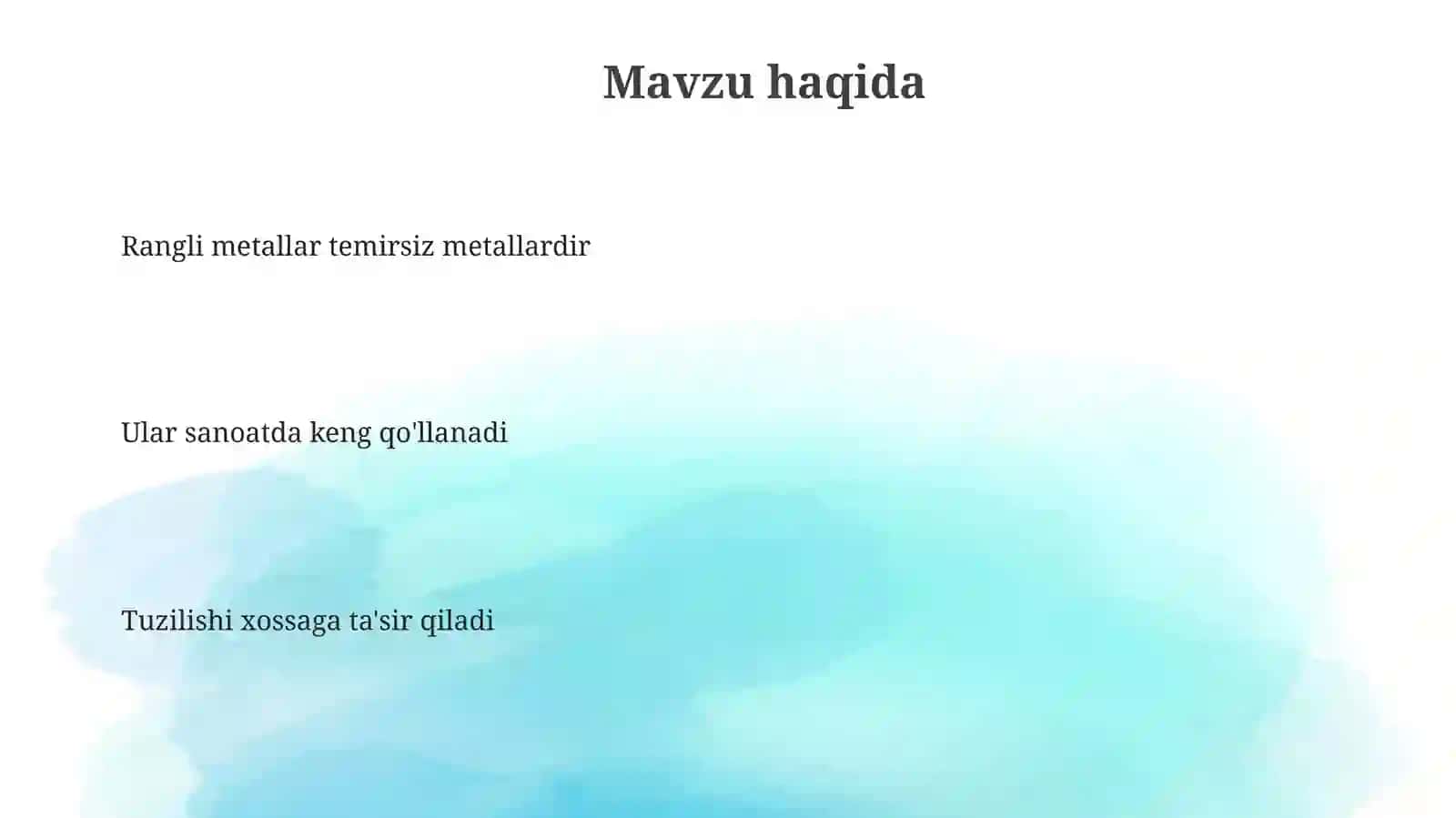 Ranglimetallar va ularning ichki tuzilishi 3
