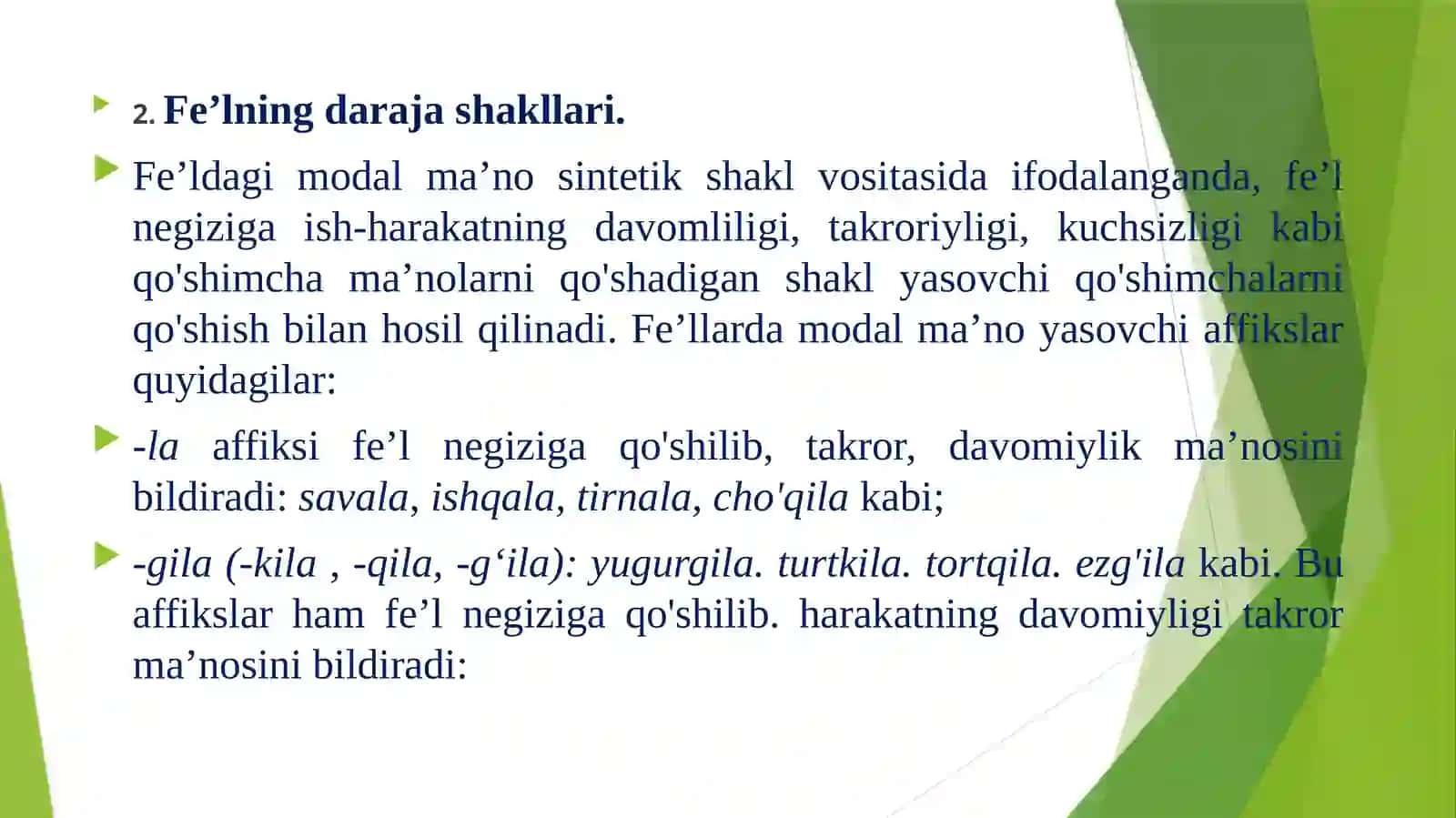 Fe’lning modal ma’no ifodalovchi shakllari 3