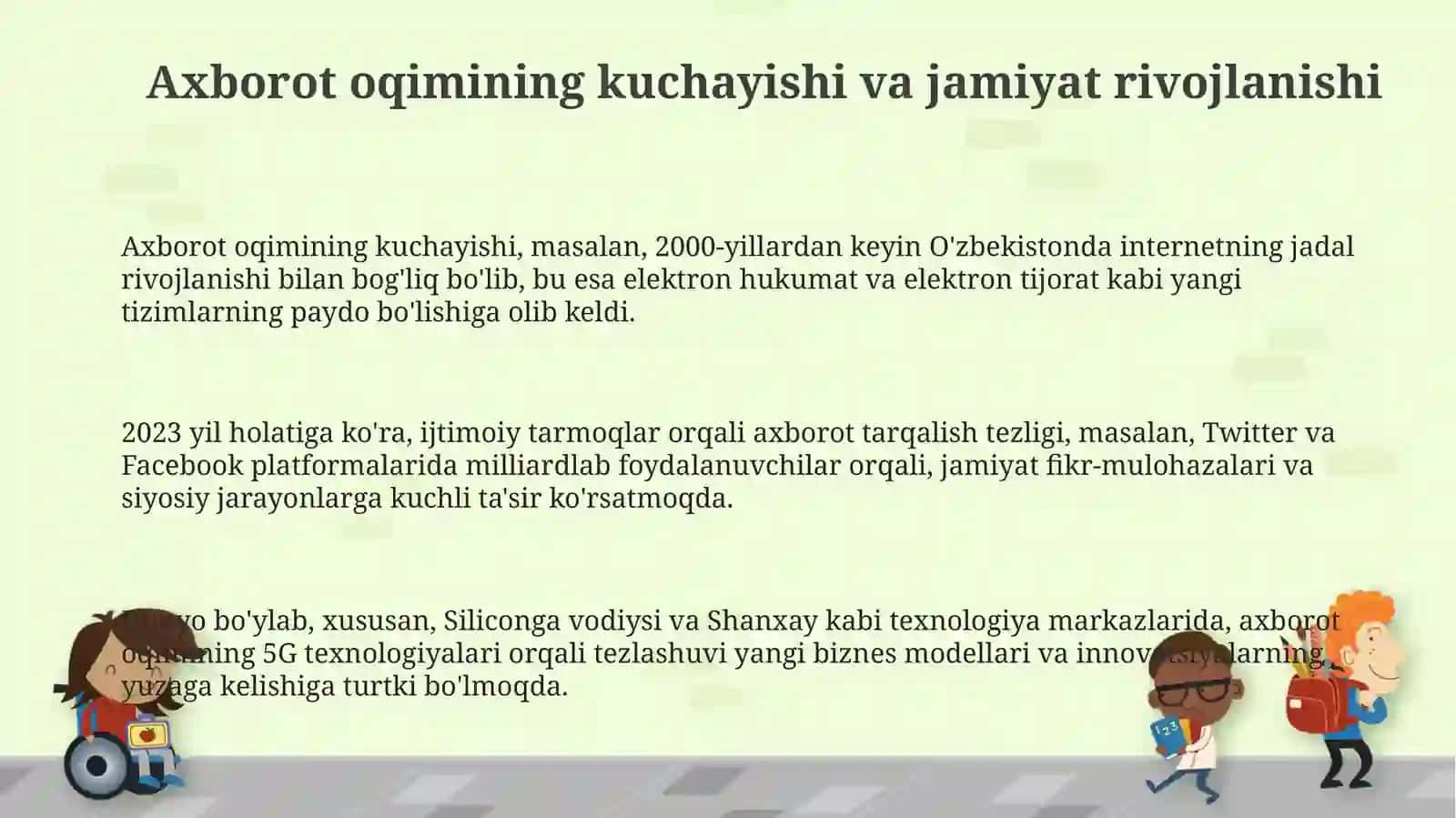 Axbarotlashgan jamiyattar raqiyotida axbarot oqimining kuchayishi 3