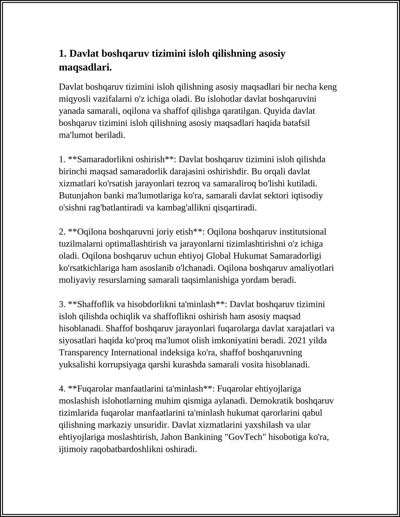 MUSTAQILLIK YILLARIDA DAVLAT BOSHQARUV TIZIMIDA AMALGA OSHIRILGAN ISLOHOTLARNING XUSUSIYATLARI MAVZUSIDA DOKLAD TAYYORLASH 3