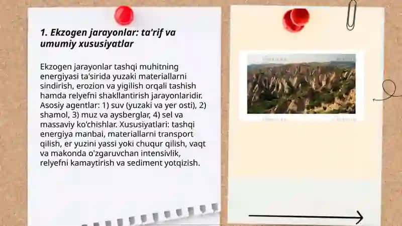Ekzogen Jarayonlar. Nurash va relyef 3