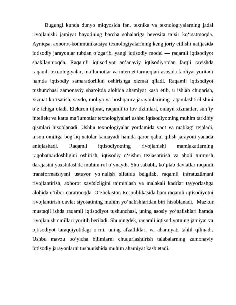 Raqamli iqtisodiyotning rivojlanishi 3