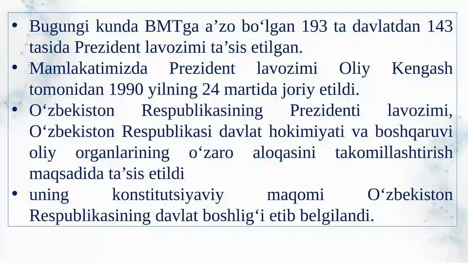 O‘zbekistonda amalga oshirilgan siyosiy islohotlar 3