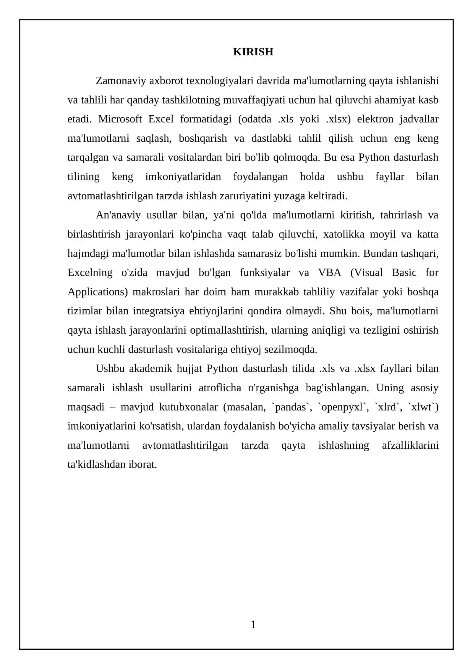 Pythonda xls fayllari bilan ishlash 3