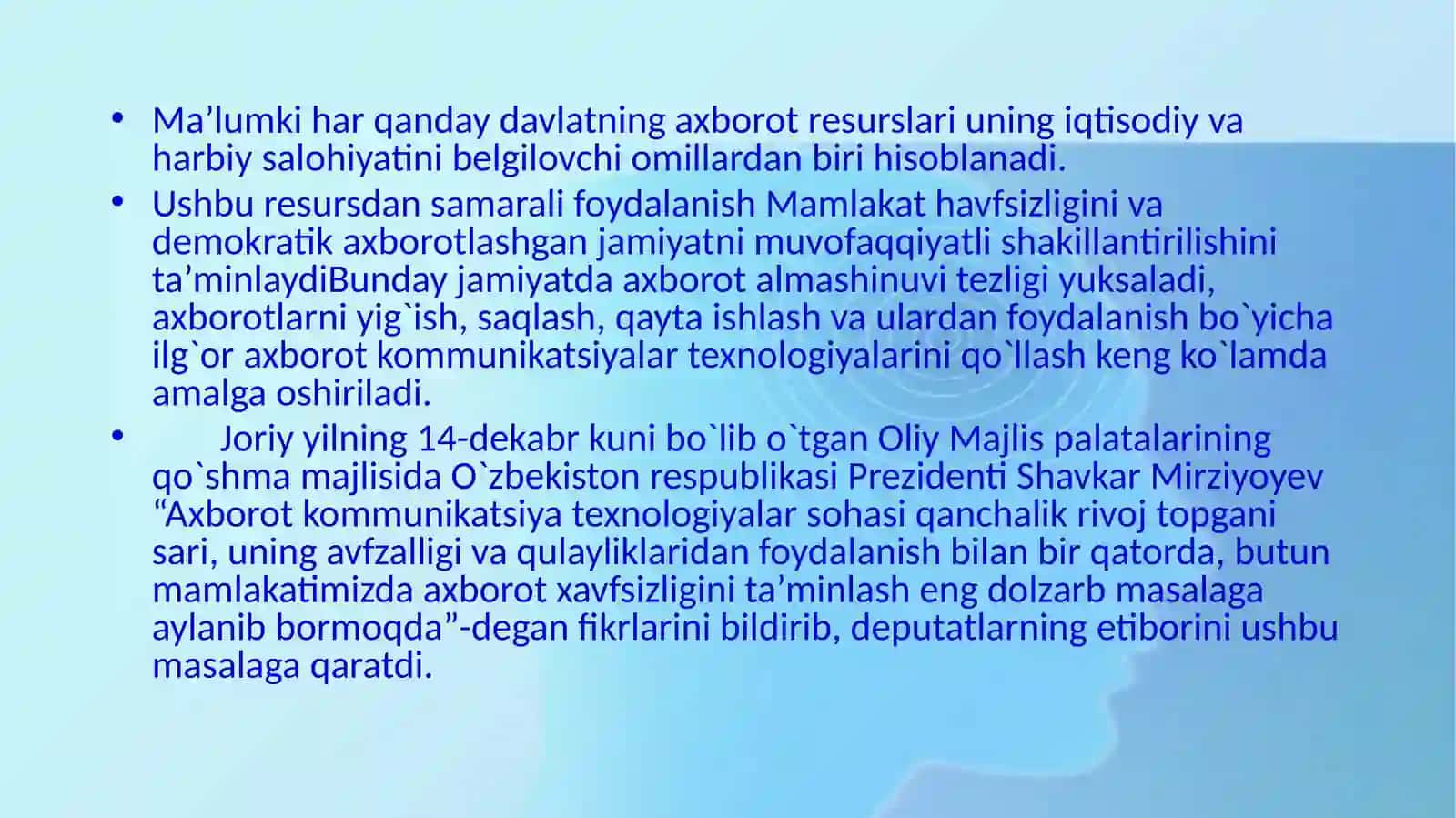 Axborotnisaqlash, ishlovberish va himoyalashning zamonaviy texnologiyalari 3