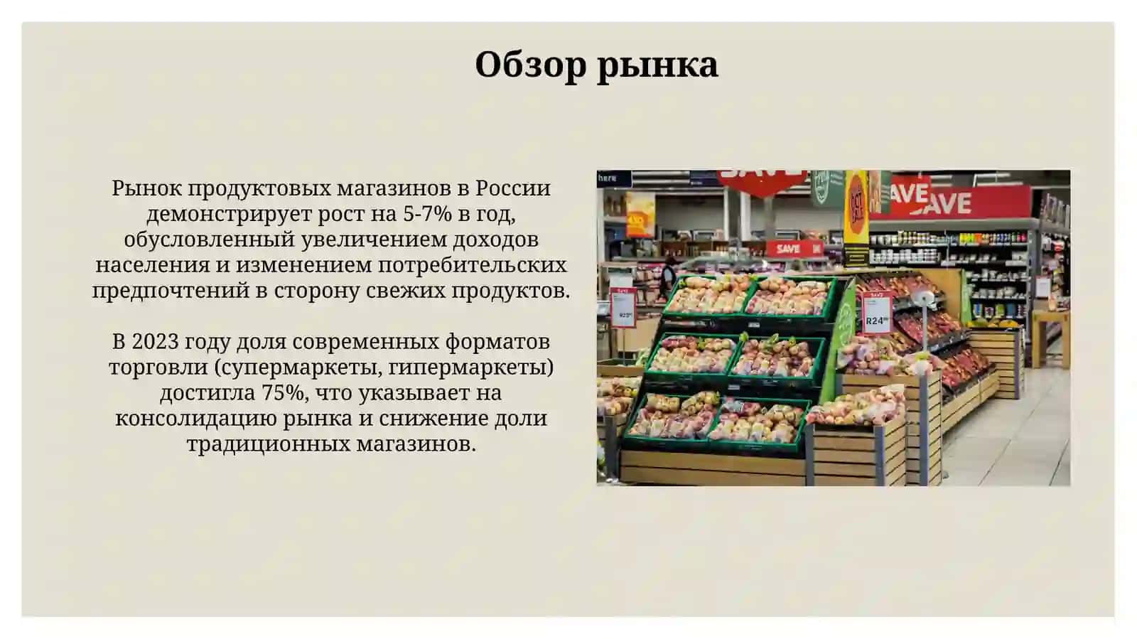 Экономический анализ продуктового магазина 3