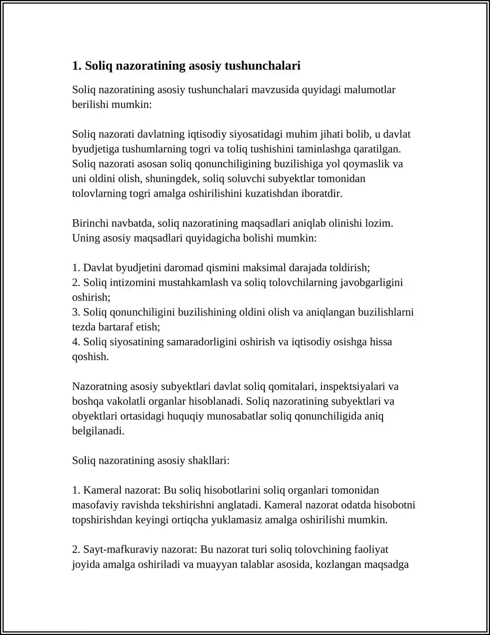 SOLIQ NAZORATINING SHAKLLARI VA USULLARI 3