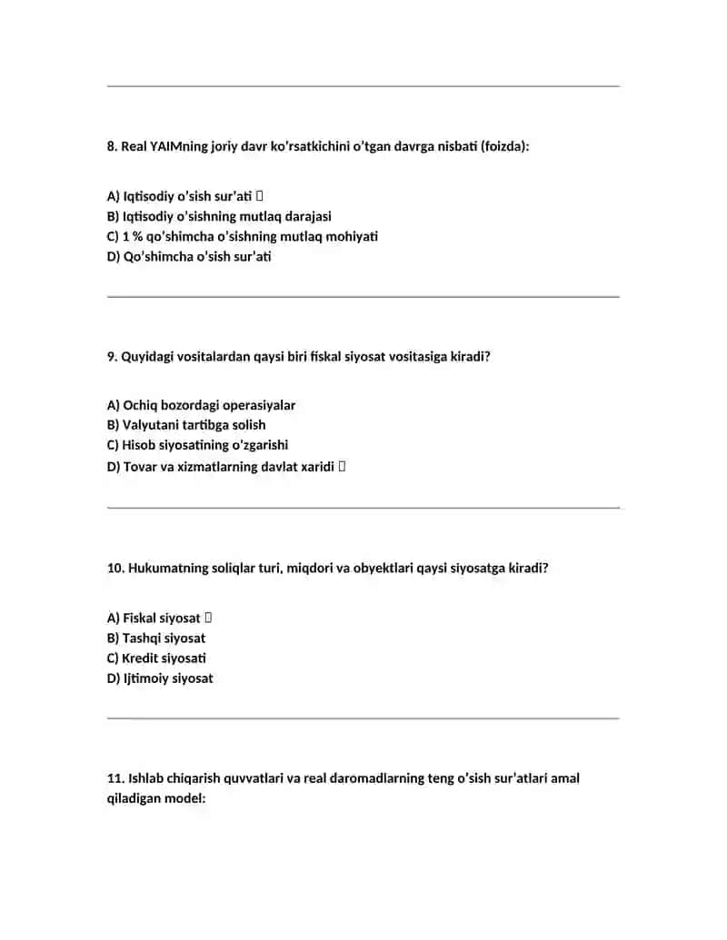 Iqtisodiyotdan test 100 ta 3