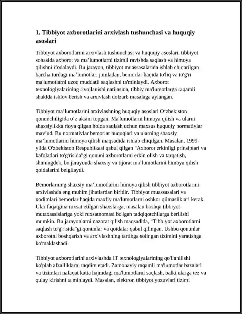 TIBBIYOT AHBOROTLARINI ARXIVLASH USULLARI 3