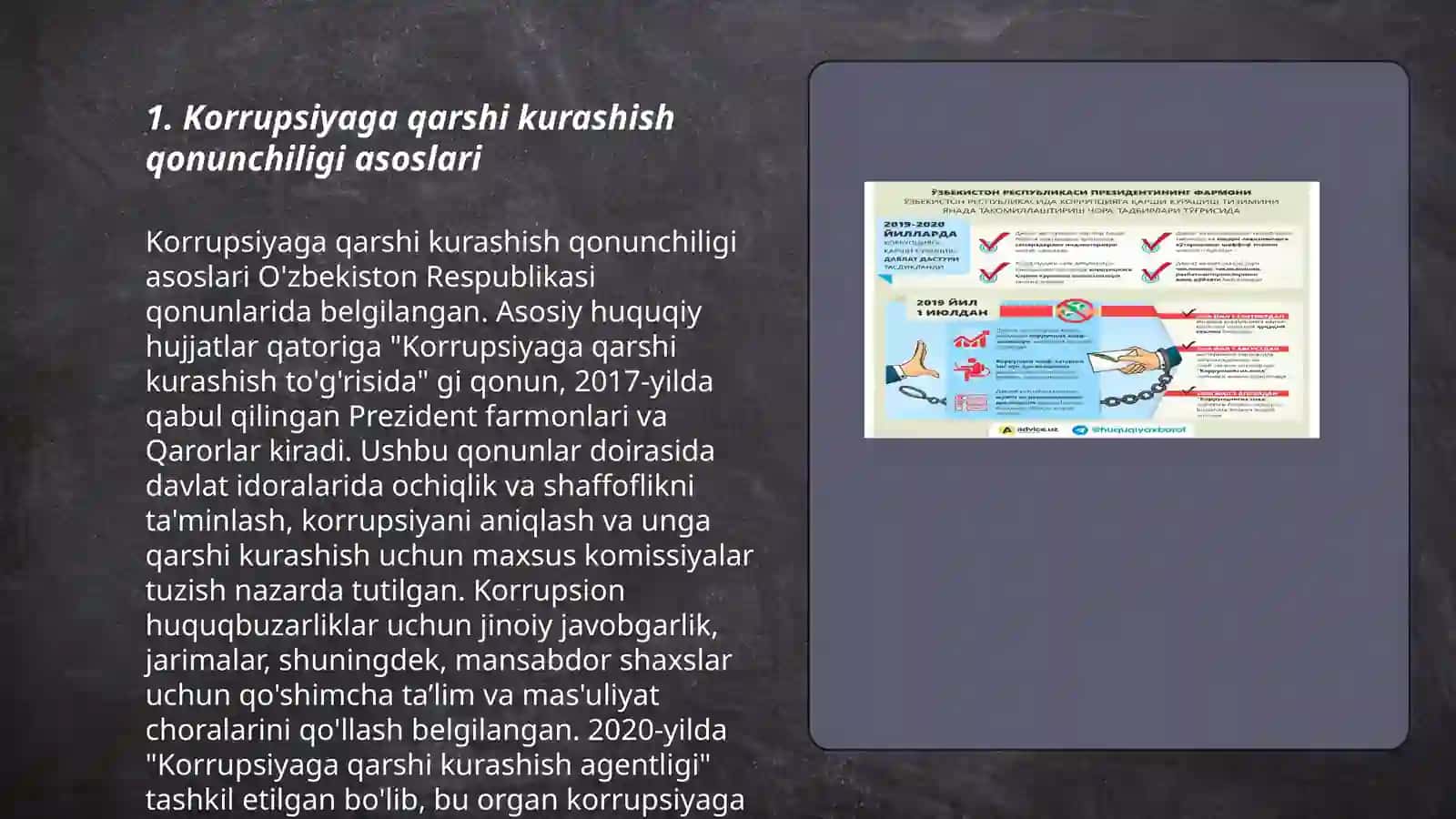 Korrupsiyaga qarshi kurashish to'g'risidagi gonunchilik 3