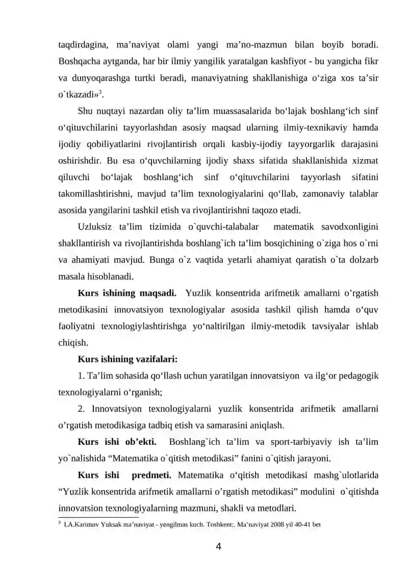 YUZLIK KONSENTRIDA ARIFMETIK AMALLARNI ÒRAGATISH METODIKASI 3
