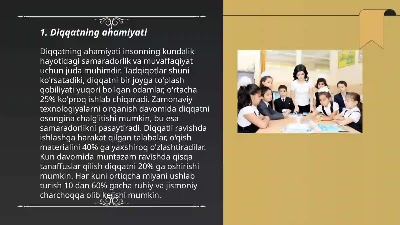 Diqqat ko'lami, diqqat taqsimlanishi, shaxsda diqqat taqsimlanishi 3