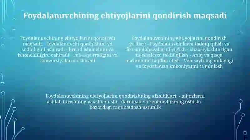Foydalanuvchilarning Asosiy Ma’Lumotlarga Bo’Lgan Extiyojini Qondirish Yo’Llari Va Maqsadi. 3