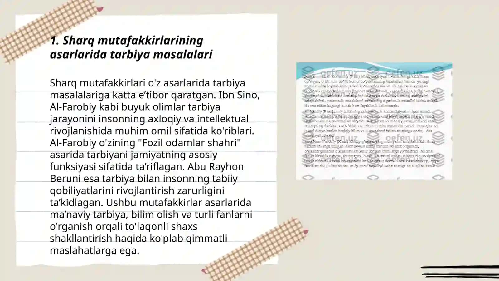Sharq mutafakkirlari merosidan tarbiyaviy maqsadlarda foydalanish 3