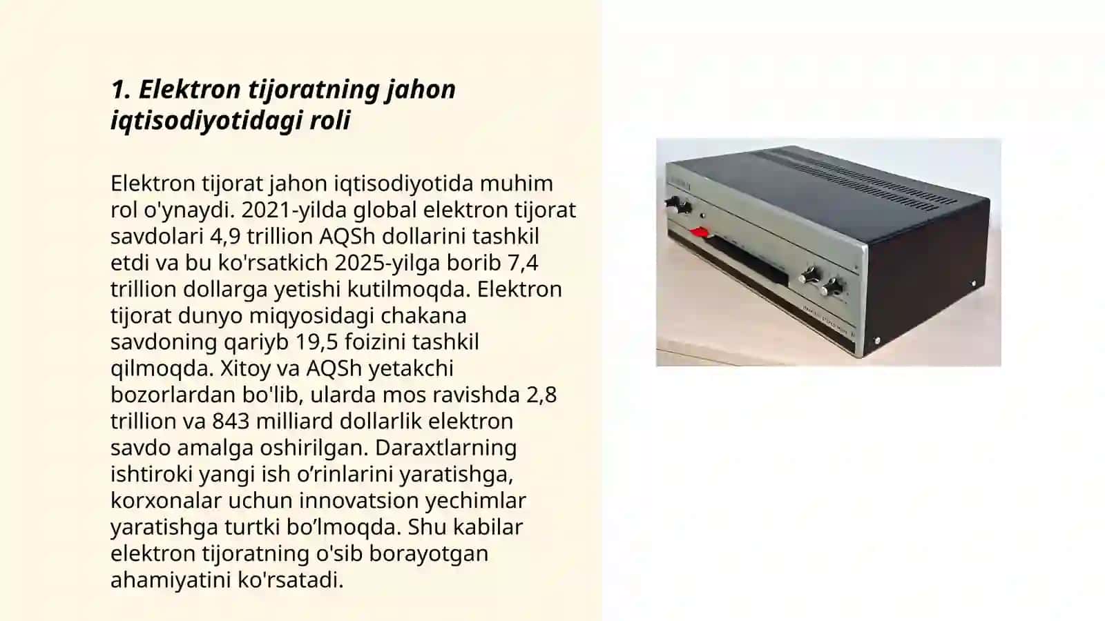 Elektron tijoratning jahon bozoridagi o'rni va ahamiyati 3