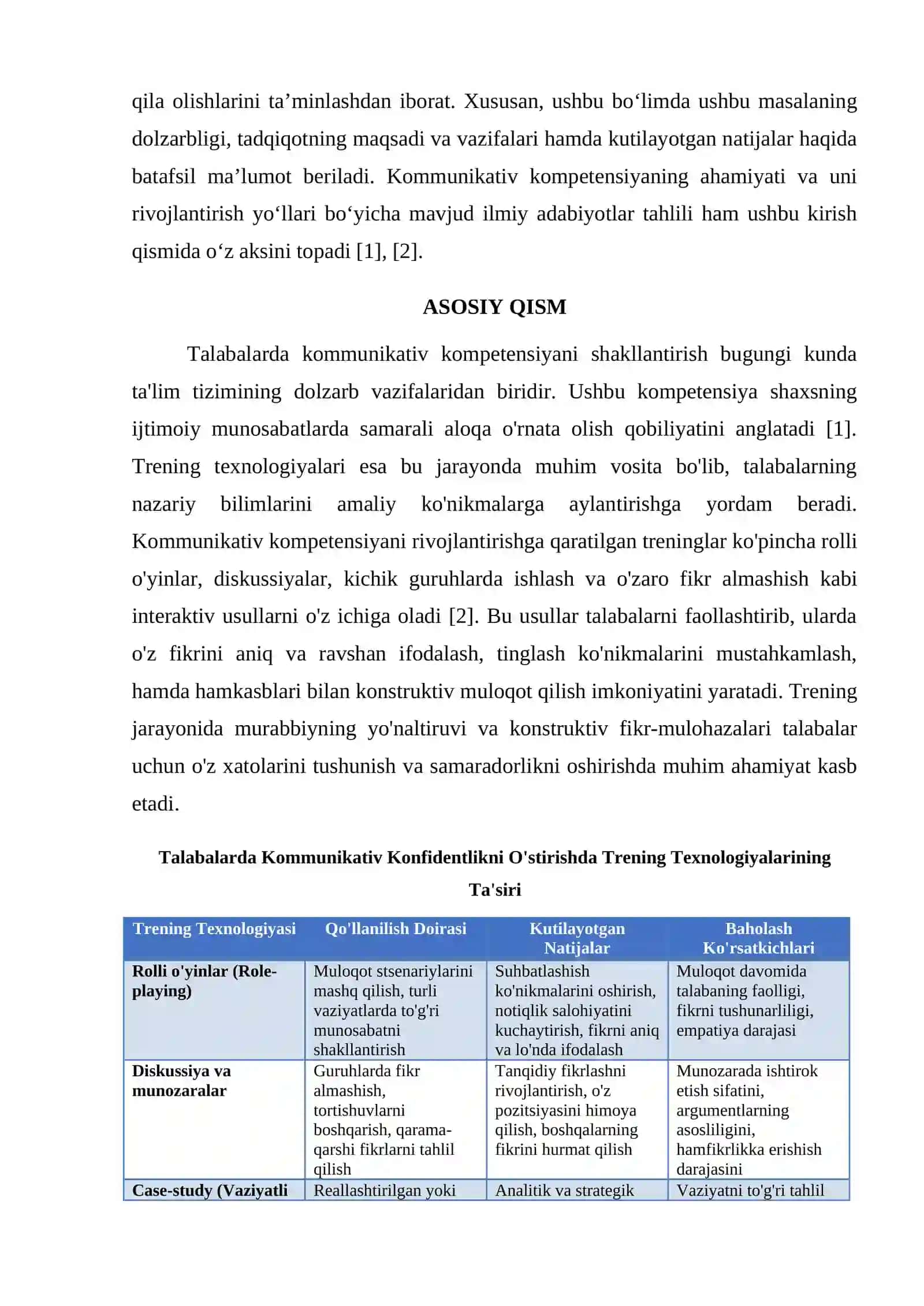 TALABALARDA KOMUNIKATIV KONFITENSIYANI TAKOMILLASHTIRISHDA TRENING TEXNOLOGIYALARIDAN FOYDALANISH 3