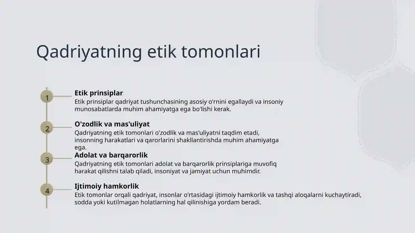 Qadriyat tushunchasining ma'nosi va uning umumiy tavsifi 3