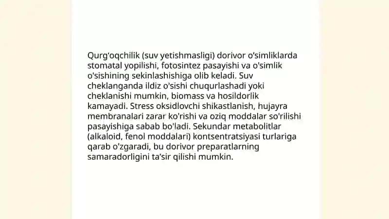 Dorivor oʻsimliklarga ta'sir etuvchi stress omillar 3