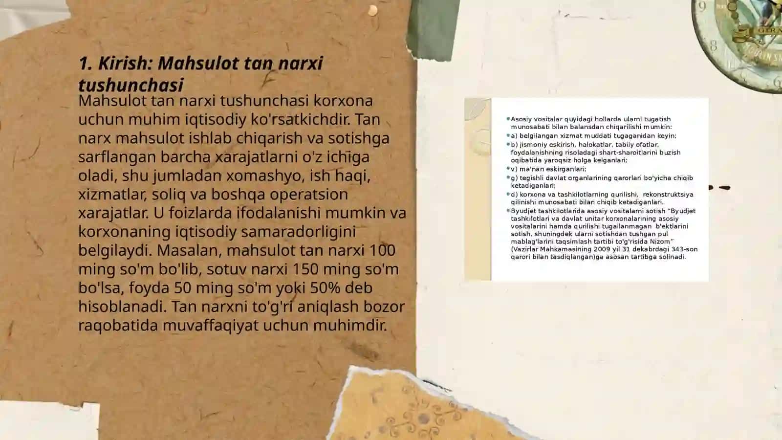 Mahsulot tan narxini taxlil etishda boshqaruv taxlilining asosiy vazifalari nimalardan iborat 3