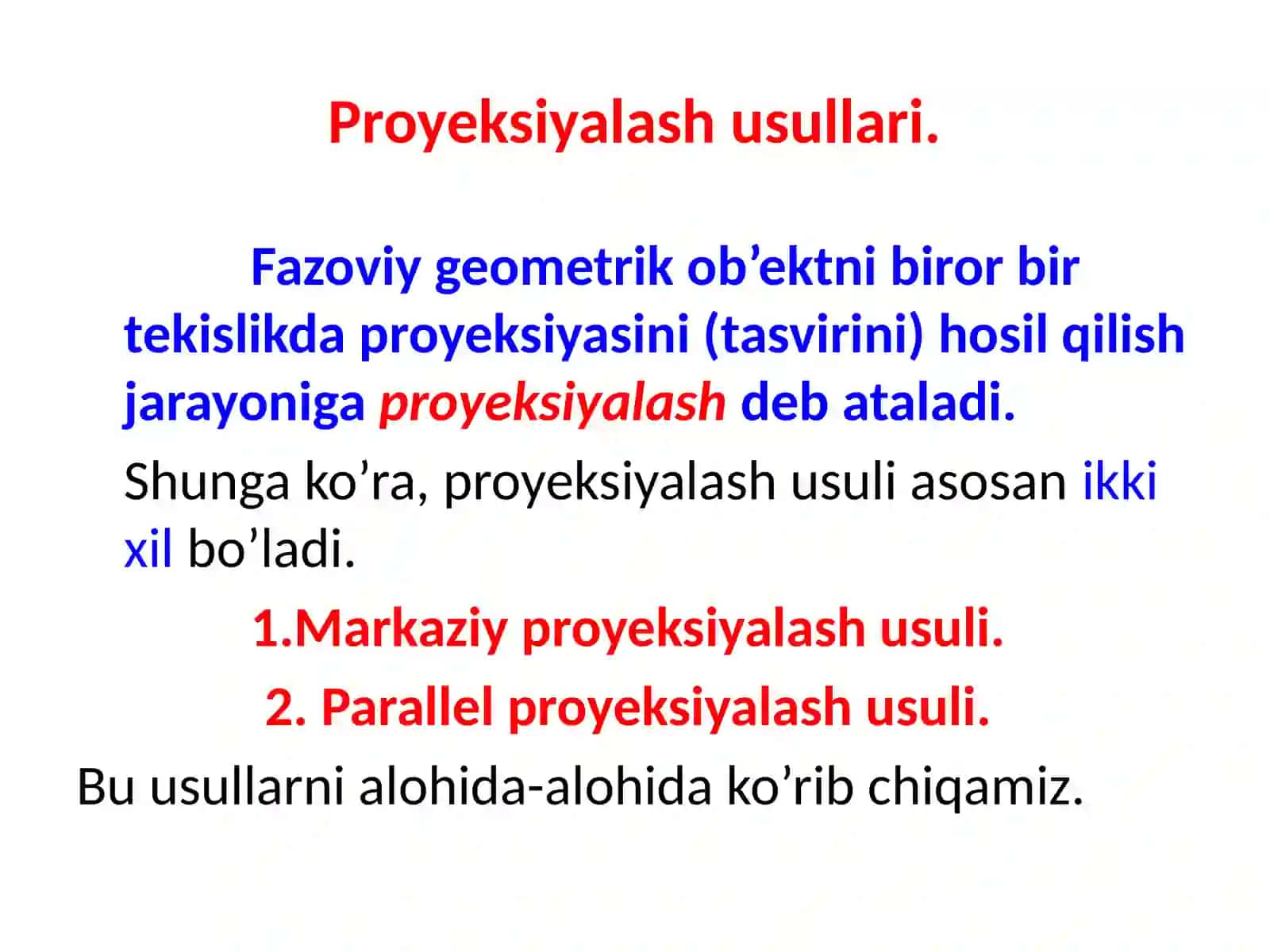Chizma geometriya fan va uning vazifalari 3