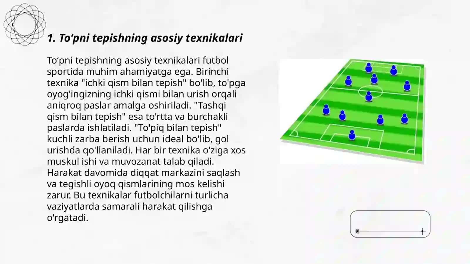 Futbolda toʻpni tepish va toʻxtatishni oʼrgatish 3