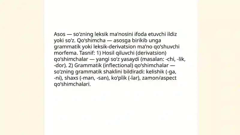 Asos va qoʻshimchalar imlosi 3