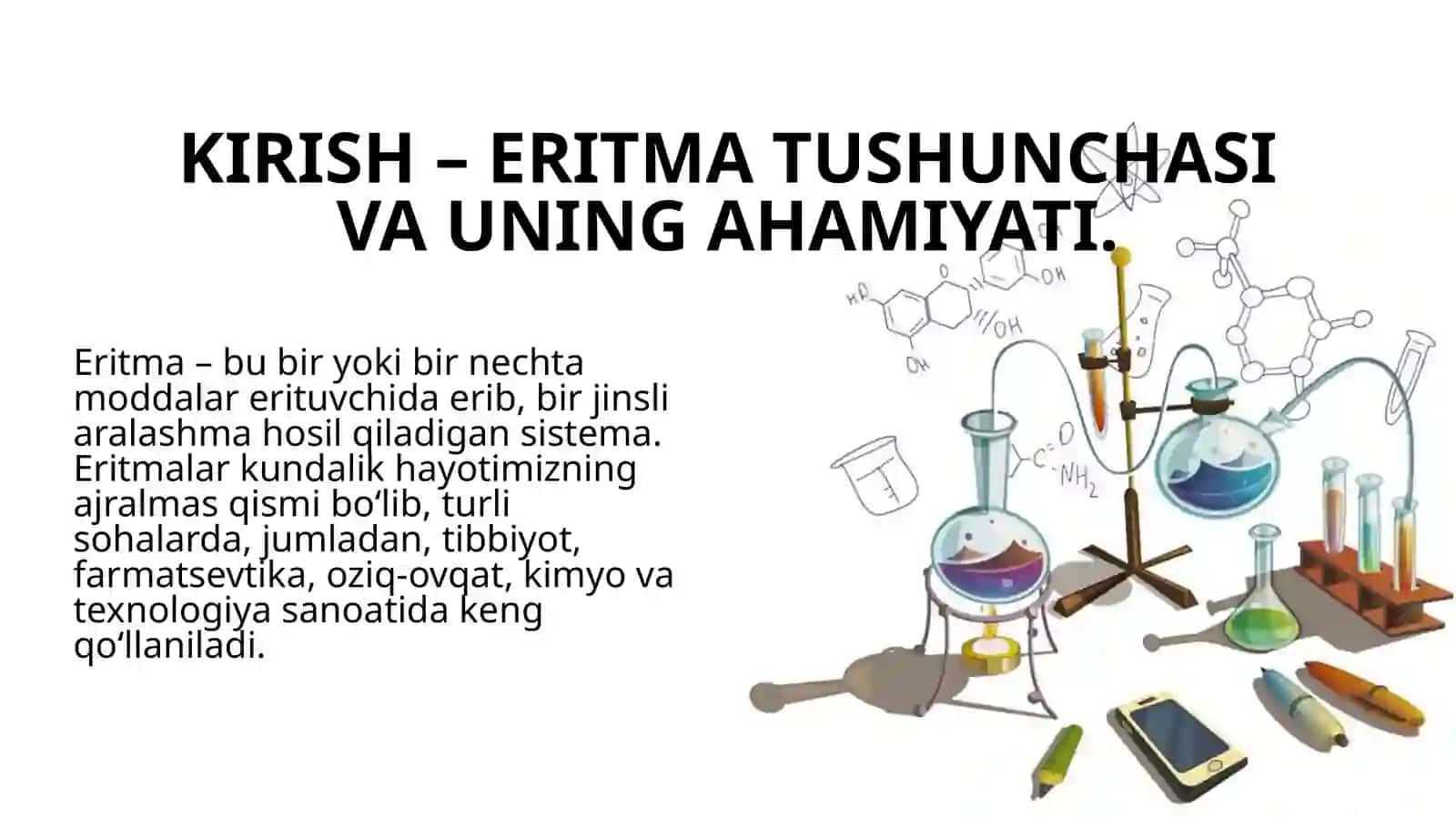 Eritmalar. moddalarning eruvchanligi 3
