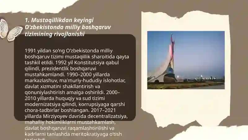 O‘zbekistonda milliy boshqaruv tizimining shakllanishi va undagi islohotlar 3
