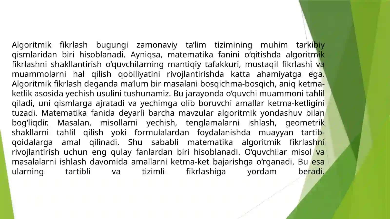 Matematika darslarida algoritmik fikrlashni shakllantirish 3
