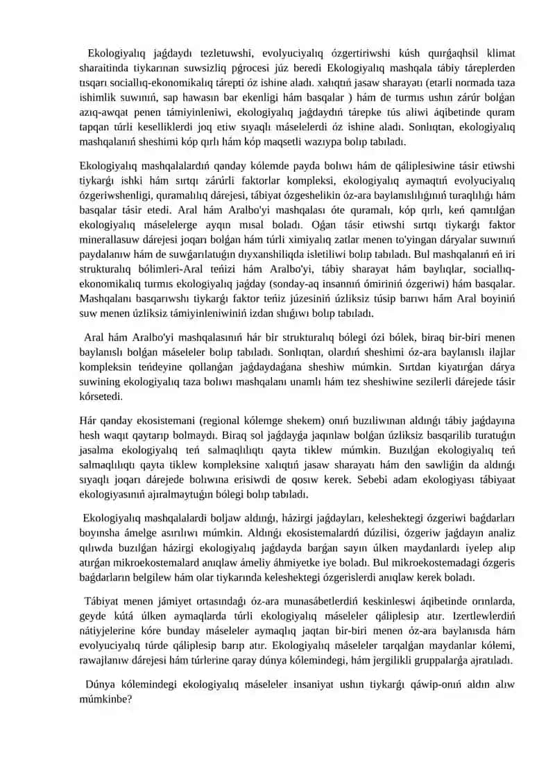 3-lekciya. Ekologiyalıq mshqalalar 3