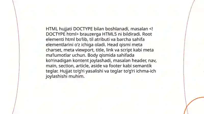 HTML tilida web sahifa yaratish 3