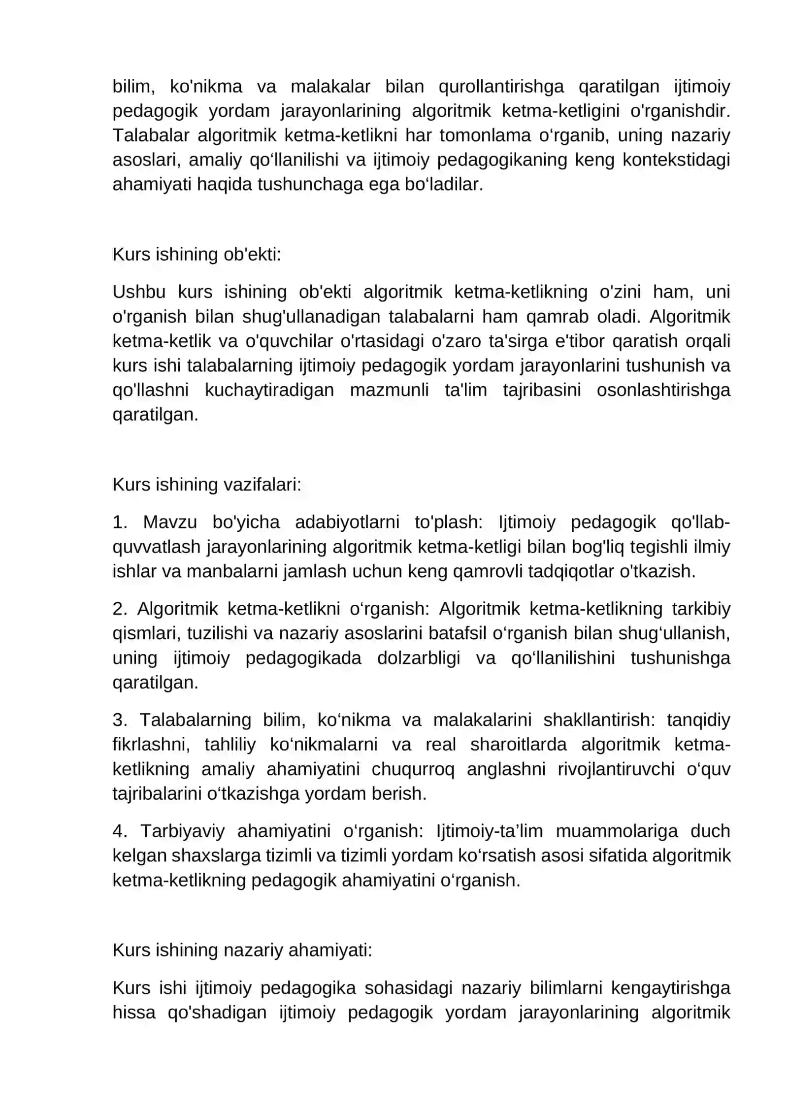 Ijtimoiy pedagogik yordam jarayonining algoritmik ketma-ketligi 3
